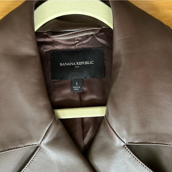 Brown Leather Trench Coat - Picture 6 of 8